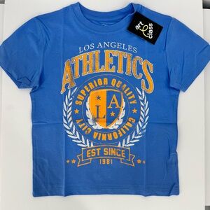 Art Class Blue and Gold Los Angeles Athletics 1981 Kids Graphic T Shirt XS 4 5